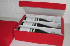 Weinpräsentkarton Offene Welle Rot