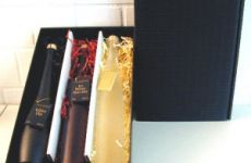 Weinpräsentkarton Offene Welle schwarz